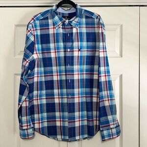 American Eagle Outfitters Casual Button Down Shirt Classic Fit Plaid Size XL EUC